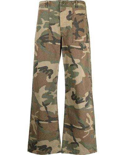 R13 Wide-Leg Camouflage-Print Trousers - Natural
