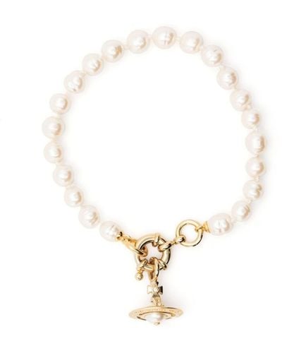 Vivienne Westwood Gold-tone Aleksa Pearl Bracelet - White