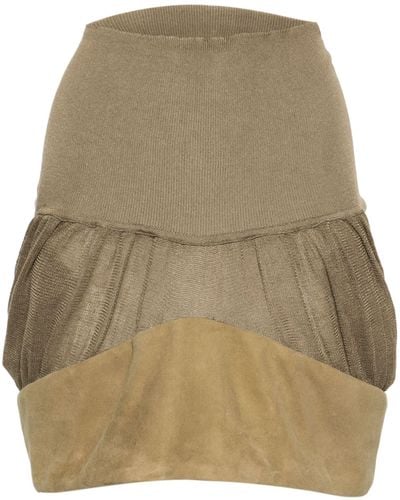 Isa Boulder Two-tone Miniskirt - Natural