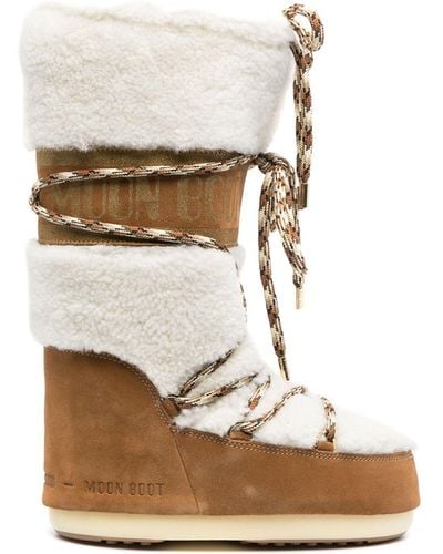 Moon Boot Lab69 Icon Shearling Snow Boots - Brown