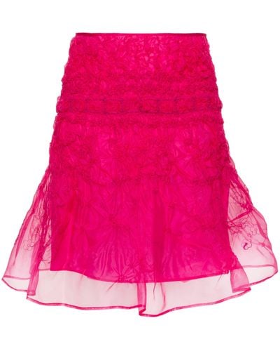 Cecilie Bahnsen Vida Silk Mini Skirt - Pink