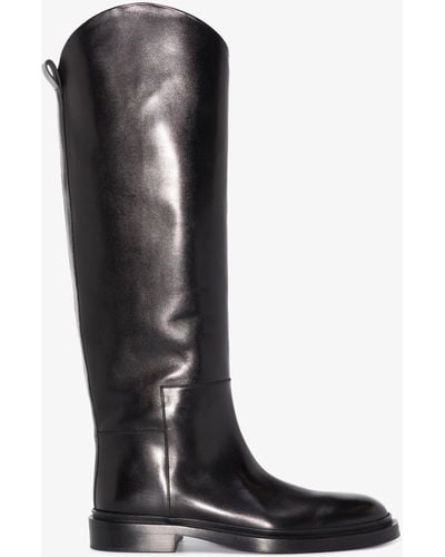 Jil Sander Knee-high Leather Boots - Black