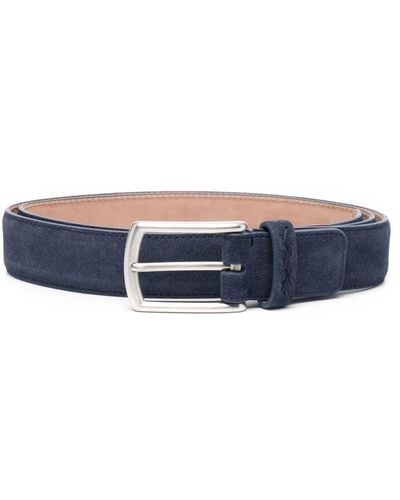 Zegna Buckle-fastening Leather Belt - Blue