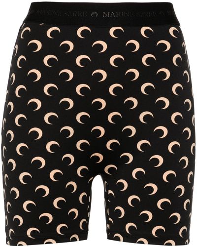 Marine Serre Logo Cyclist Shorts - Black
