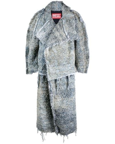 DIESEL D-fsb Denim Faux-fur Coat - Grey