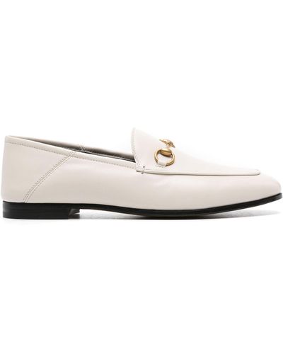 Gucci Brixton Horsebit-detailed Leather Collapsible-heel Loafers - Natural