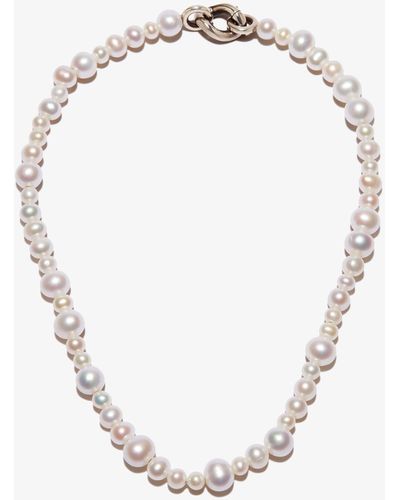 M. Cohen Sterling Perlina Pearl Necklace - Unisex - Sterling /pearl - Metallic
