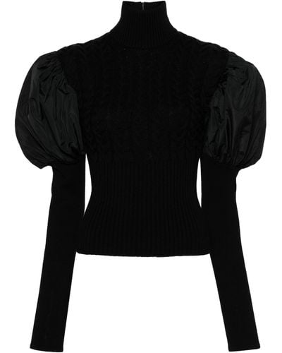 Max Mara Aster Puff-sleeve Sweater - Black
