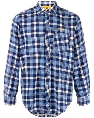 Phipps Gold Label Vintage Checked Cotton Shirt - Blue