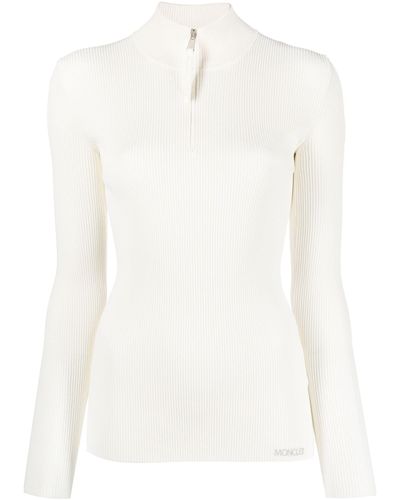 Moncler Neutral Ribbed Sweatshirt - White