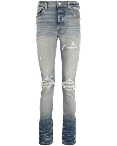 Amiri Distressed Slim-cut Jeans - Blue