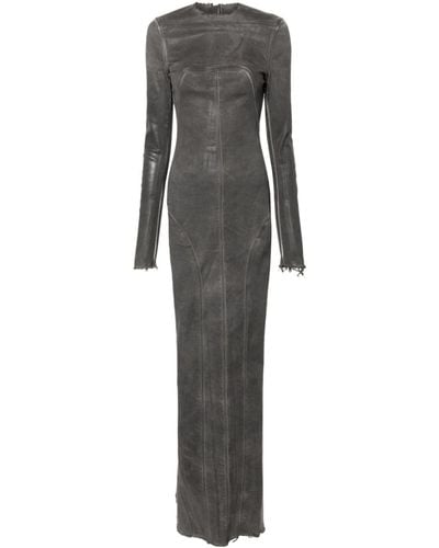 Rick Owens Edfu Al Denim Dress - Women's - Elastane/polyester/cotton - Grey