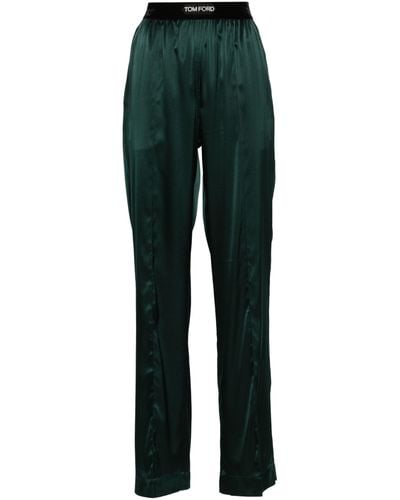Tom Ford Logo Waistband Pyjama Trousers - Green