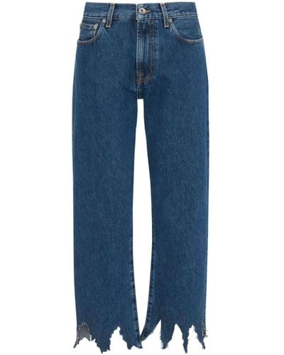 JW Anderson Lasercut Cropped Jeans - Blue
