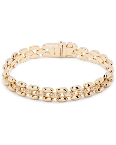 Lizzie Mandler 18k Yellow Three Row Cleo Diamond Bracelet - Women's - 18kt Plated Brass - Metallic