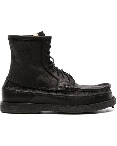 Visvim Cheekag-folk Lace-up Leather Boots - Black