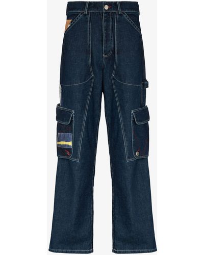BETHANY WILLIAMS X Browns Focus Blue 2 Modular Wide Leg Jeans - Men's - Cotton/recycled Cotton/recycled Polyester/hemp