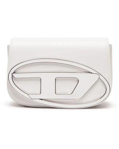 DIESEL 1dr Iconic Leather Shoulder Bag - White
