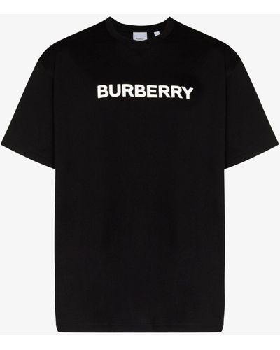 Burberry Harriston Logo Print Cotton T-shirt - Black