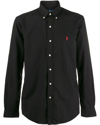 Ralph Lauren Classic Fit Long Sleeve Cotton Oxford Button Down Shirt - Black