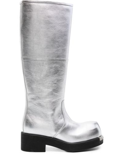 MM6 by Maison Martin Margiela Laminated Leather Boots - White