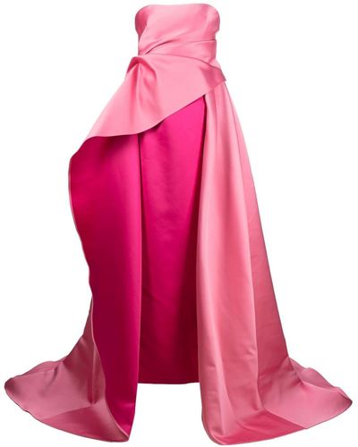 Carolina Herrera Pink Strapless Layered Gown