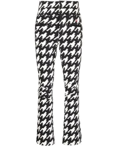 Perfect Moment And White Aurora Houndstooth Flared Ski Trousers - Women's - Polyester/polyurethane - Black