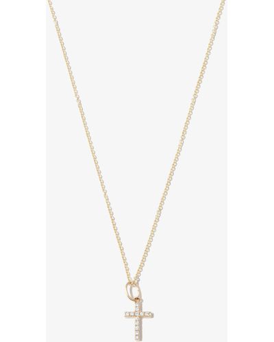 Sydney Evan 14k Small Cross Diamond Necklace - Women's - Diamond/14kt Gold - White