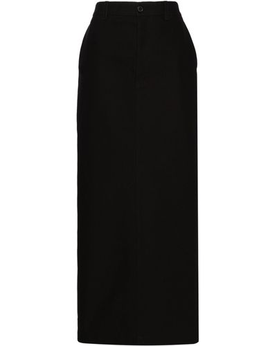 Wardrobe NYC Straight-cut Cotton Maxi Skirt - Black