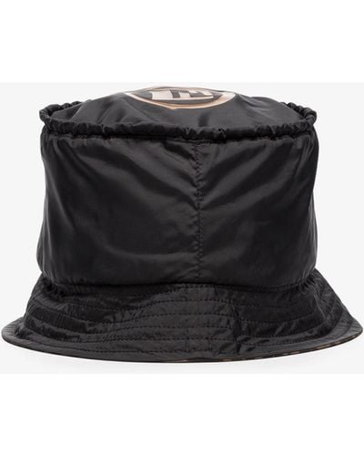 Fendi Reversible Ff Logo Print Bucket Hat - Black