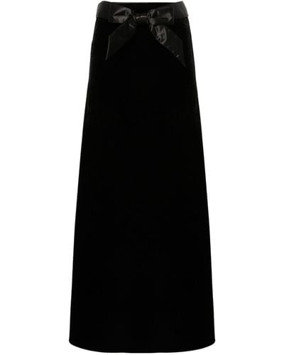 Balenciaga A-line Velvet Skirt - Black