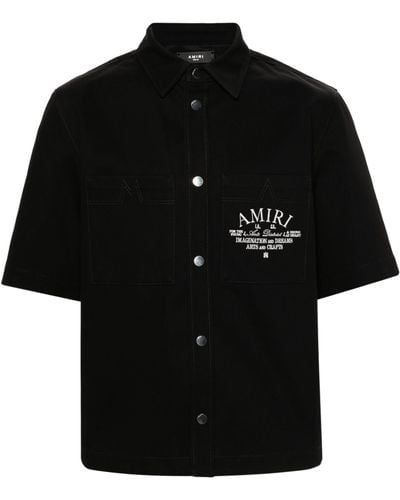 Amiri Arts District Short Sleeve Camp Shirt - Black
