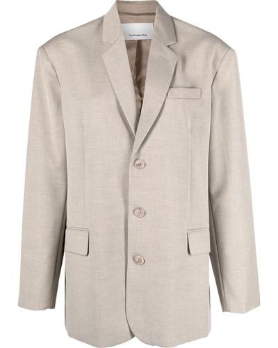 Frankie Shop Neutral Gelso Oversized Blazer - Women's - Tm/wool/rayon/polyester - Xxs - Natural