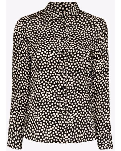 Saint Laurent Polka Dot Silk Shirt - Women's - Silk - Black