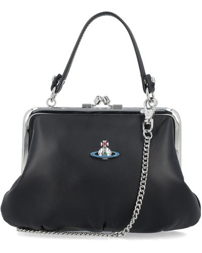 Vivienne Westwood Granny Frame Leather Tote Bag - Black