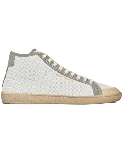 Saint Laurent Sl/39 Leather Sneakers - White