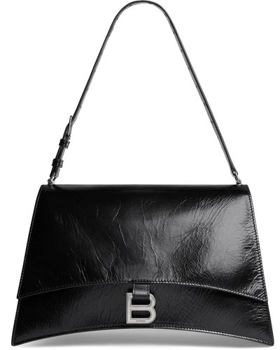 Balenciaga Crush Sling Medium Leather Shoulder Bag - Women's - Calfskin - Black