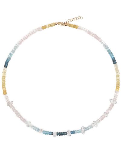 Roxanne First 9k Yellow Gold The Perfect 10 Aquamarine And Quartz Necklace - White