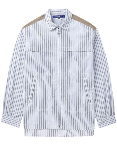 Junya Watanabe Striped Zip-up Shirt - Blue