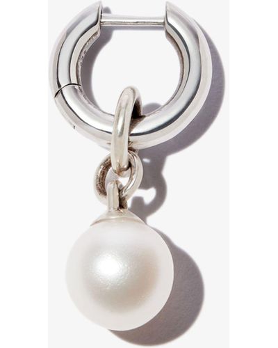 M. Cohen Sterling Tisha Pearl Hoop Earring - Metallic