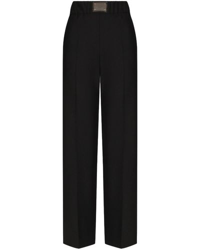 Dolce & Gabbana Logo-plaque Tailored Trousers - Black