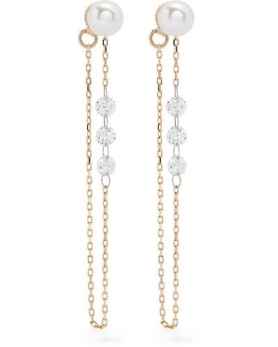 Mizuki 14k Yellow Sea Of Beauty Pearl And Diamond Earrings - Women's - 14kt /akoya Pearl/diamond - White
