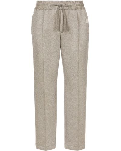 Dolce & Gabbana Mélange-effect Track Trousers - Natural