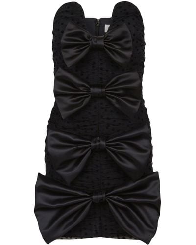 Nina Ricci Bow-appliqué Bustier Mini Dress - Women's - Viscose/polyamide/polyester - Black