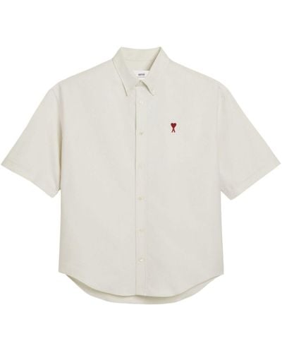 Ami Paris Ami De Coeur Cotton Shirt - Men's - Cotton - White