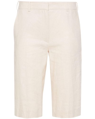 16Arlington Light Beige Twill Tailored Shorts - Women's - Rayon/linen/flax/organic Cotton - Natural