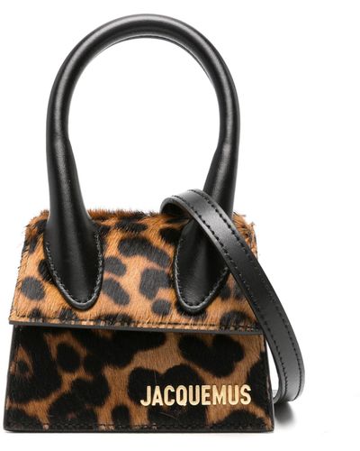 Jacquemus Le Chiquito Cheetah-print Mini Bag - Black