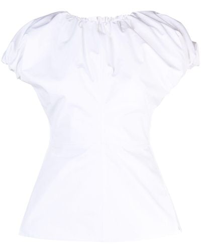 Jil Sander Puff-sleeve Cotton Top - White