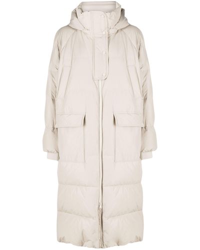 Brunello Cucinelli Hooded Padded Coat - Women's - Polyester/cotton/polyamide/polyesterfeather Downnylon - White