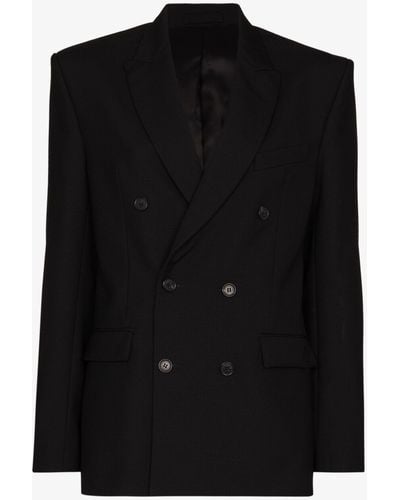 Wardrobe NYC Double-breasted Wool Blazer - Black